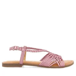 Gioseppo Sandalias Planas<Sandalias De Piel Con Tirantes Cruzados Rosa Para Mujer Aidone