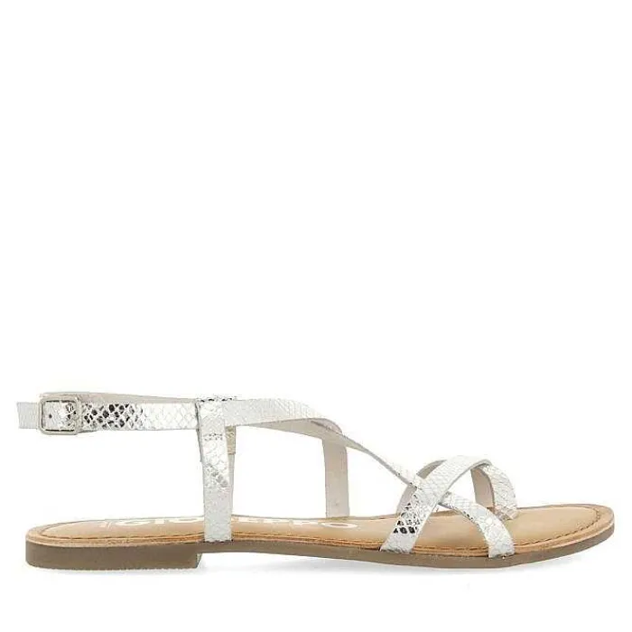 Gioseppo Sandalias Planas<Sandalias De Piel Con Tirantes Finos Plata Para Mujer Coursan