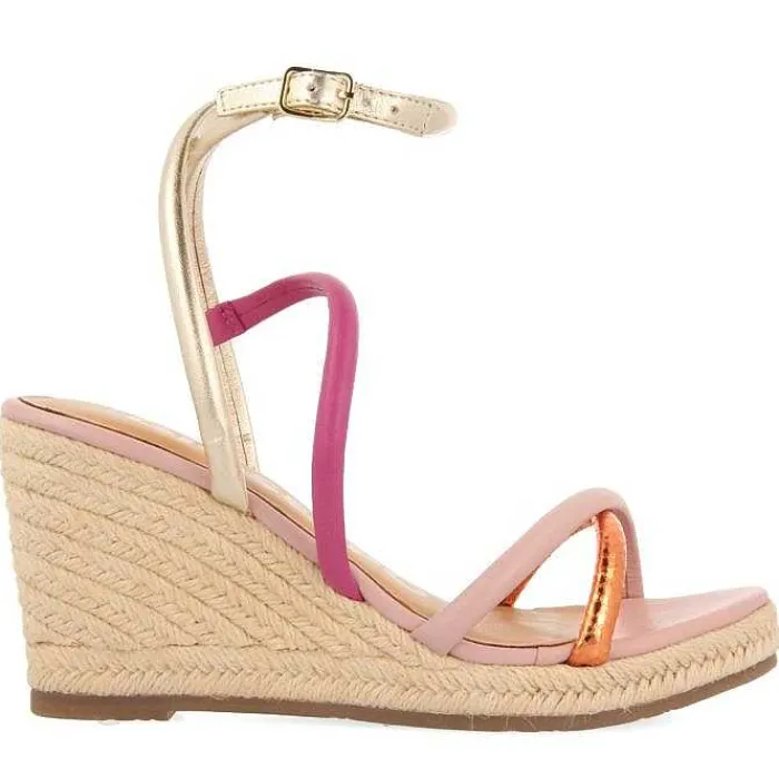 Gioseppo Sandalias Cuña<Sandalias De Piel Con Tirantes Finos Multicolor Y Cuña Alta De Yute Para Mujer Rometta