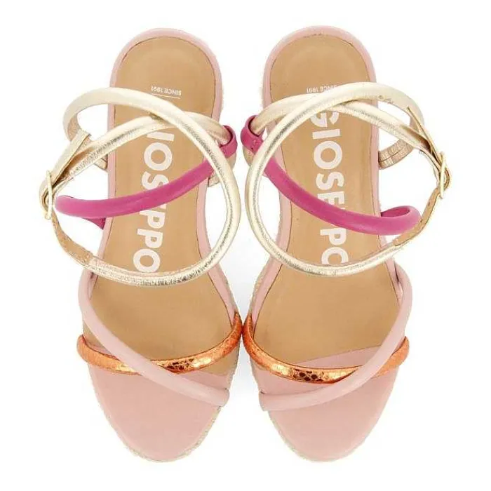 Gioseppo Sandalias Cuña<Sandalias De Piel Con Tirantes Finos Multicolor Y Cuña Alta De Yute Para Mujer Rometta