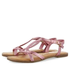 Gioseppo Sandalias Planas<Sandalias De Piel Con Tira Cruzada Rosa Para Mujer Elbasan