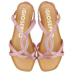 Gioseppo Sandalias Planas<Sandalias De Piel Con Tira Cruzada Rosa Para Mujer Elbasan