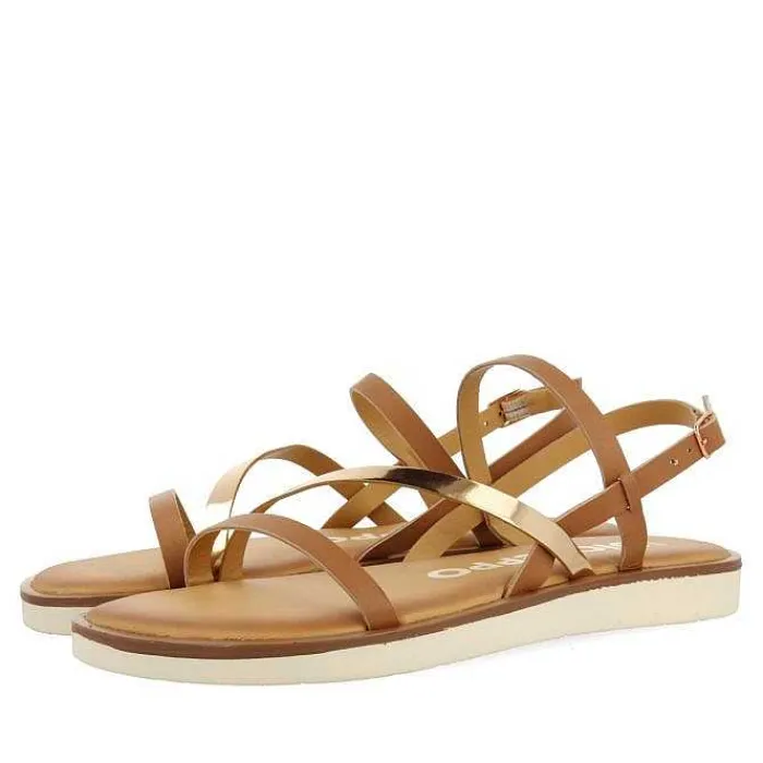 Gioseppo Sandalias Planas<Sandalias De Piel Con Tiras De Piel Y Metalicas Para Mujer Carbis
