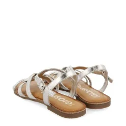 Gioseppo Sandalias Planas<Sandalias De Piel Con Tirantes Cruzados Plata Para Mujer Golaj