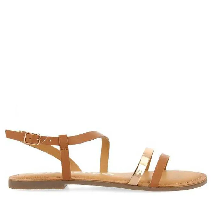 Gioseppo Sandalias Planas<Sandalias De Piel Con Tiras De Piel Y Metalicas Para Mujer Bargeme