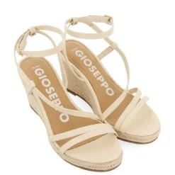 Gioseppo Sandalias Cuña<Sandalias De Piel Con Tirantes Y Cuña Alta De Yute Blanco Rojo Para Mujer Orikum