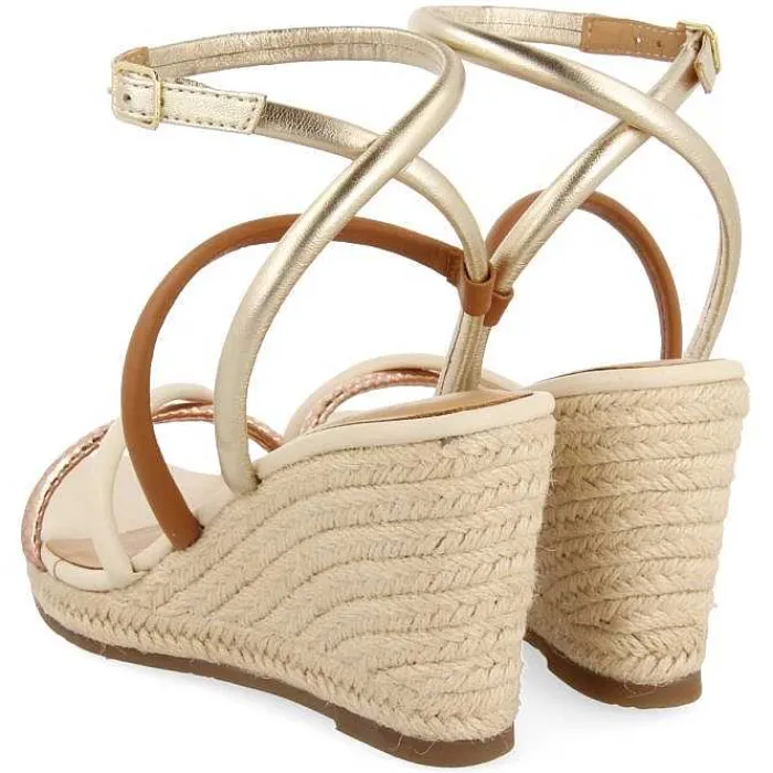 Gioseppo Sandalias Cuña<Sandalias De Piel Con Tirantes Finos Multicolor Y Cuña Alta De Yute Para Mujer Rometta