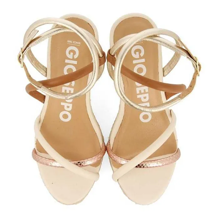 Gioseppo Sandalias Cuña<Sandalias De Piel Con Tirantes Finos Multicolor Y Cuña Alta De Yute Para Mujer Rometta