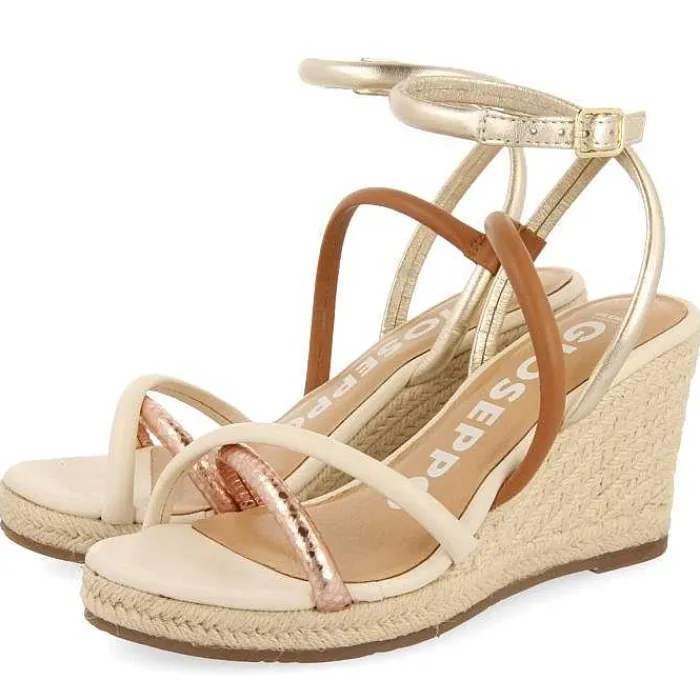 Gioseppo Sandalias Cuña<Sandalias De Piel Con Tirantes Finos Multicolor Y Cuña Alta De Yute Para Mujer Rometta