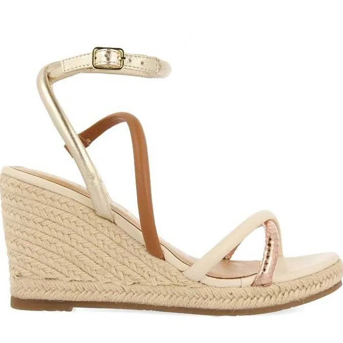 Gioseppo Sandalias Cuña<Sandalias De Piel Con Tirantes Finos Multicolor Y Cuña Alta De Yute Para Mujer Rometta