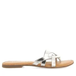Gioseppo Sandalias Planas<Sandalias De Piel Con Tiras Plata Para Mujer Cayuse