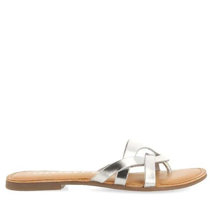 Gioseppo Sandalias Planas<Sandalias De Piel Con Tiras Plata Para Mujer Cayuse