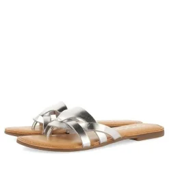 Gioseppo Sandalias Planas<Sandalias De Piel Con Tiras Plata Para Mujer Cayuse
