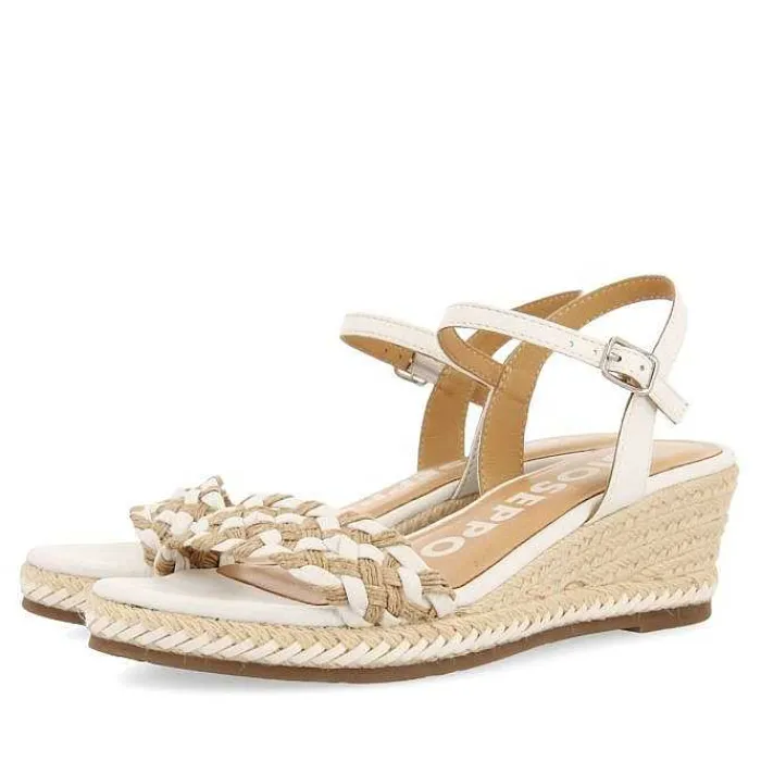 Gioseppo Sandalias Cuña<Sandalias De Piel Con Trenzado Bicolor Y Cuña De Yute Para Mujer Sunol