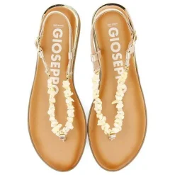 Gioseppo Sandalias Planas<Sandalias De Piel Dorada Con Piedras Blancas Para Mujer Trabia
