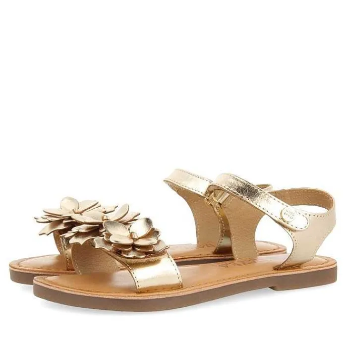 Gioseppo Niñas |Sandalias<Sandalias De Piel Dorada Con Adornos De Flores Para Nina Y Nino Imotski