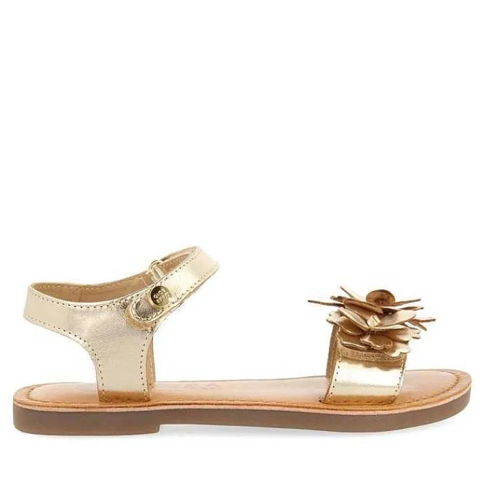 Gioseppo Niñas |Sandalias<Sandalias De Piel Dorada Con Adornos De Flores Para Nina Y Nino Imotski