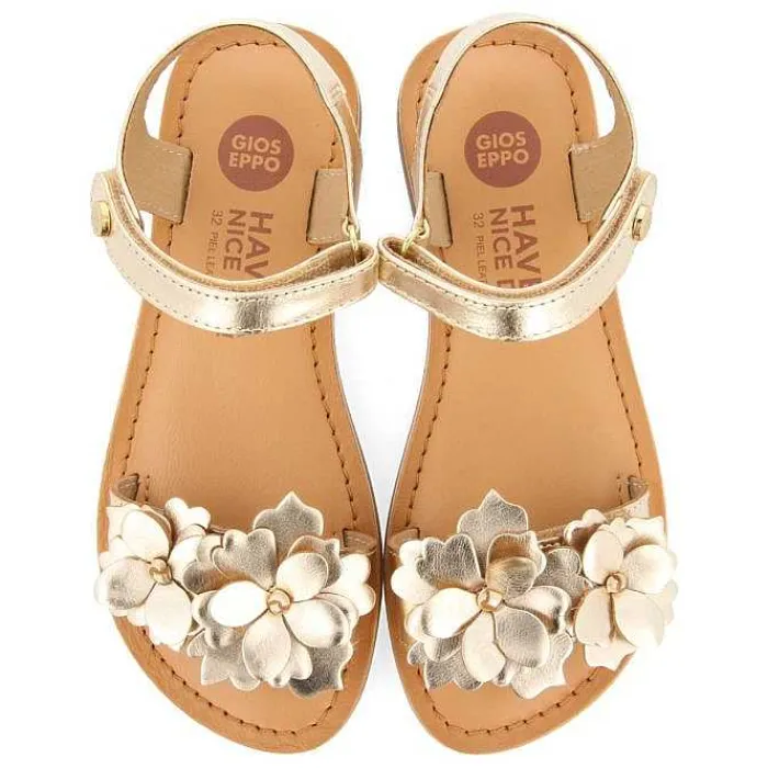 Gioseppo Niñas |Sandalias<Sandalias De Piel Dorada Con Adornos De Flores Para Nina Y Nino Imotski