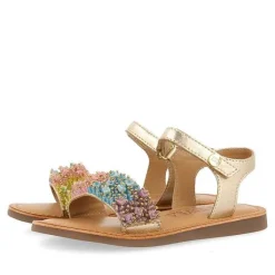 Gioseppo Niñas |Sandalias<Sandalias De Piel Dorada Con Adornos De Cuentas Multicolor Para Nina Y Nino Blesle