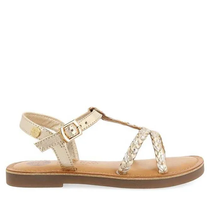 Gioseppo Niñas |Sandalias<Sandalias De Piel Dorada Con Trenzado Para Nina Y Nino Cinisi