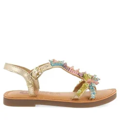 Gioseppo Niñas |Sandalias<Sandalias De Piel Dorada Con Adornos De Cuentas Multicolor Para Nina Y Nino Tice