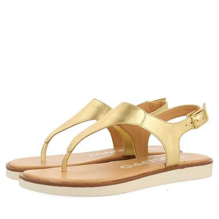 Gioseppo Sandalias Planas<Sandalias De Piel Dorada Para Mujer Fierze