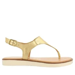 Gioseppo Sandalias Planas<Sandalias De Piel Dorada Para Mujer Fierze