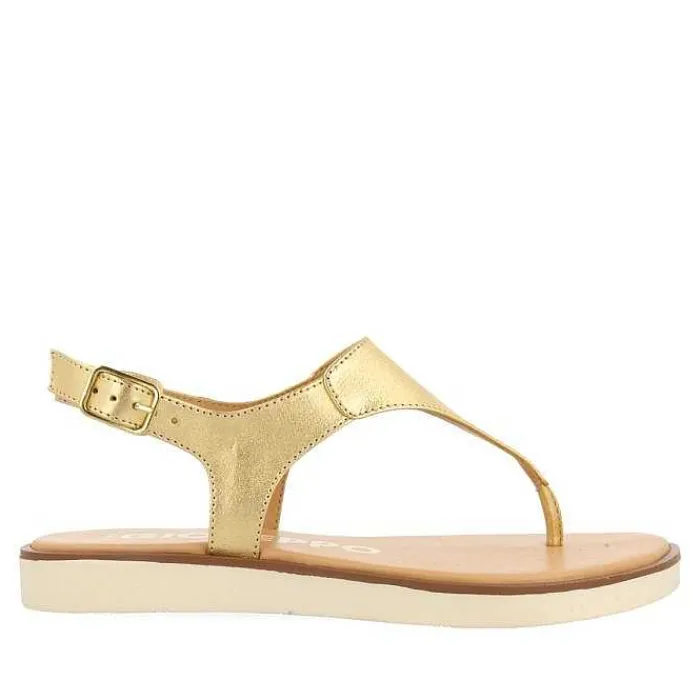 Gioseppo Sandalias Planas<Sandalias De Piel Dorada Para Mujer Fierze