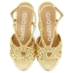 Gioseppo Sandalias Cuña<Sandalias De Piel Dorada Con Tiras Y Cuña Alta De Yute Para Mujer Glide
