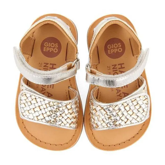 Gioseppo Bebe |Sandalias Bebe Nina<Sandalias De Piel Dorada Con Tira Trenzada Y Cierre Ajustable Para Bebe Athena