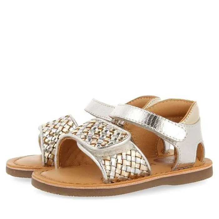 Gioseppo Bebe |Sandalias Bebe Nina<Sandalias De Piel Dorada Con Tira Trenzada Y Cierre Ajustable Para Bebe Athena