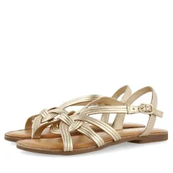 Gioseppo Sandalias Planas<Sandalias De Piel Dorada Con Tirantes Cruzados Para Mujer Golaj