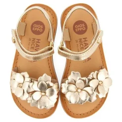 Gioseppo Niñas |Sandalias<Sandalias De Piel Dorada Con Adornos De Flores Para Nina Y Nino Shegan