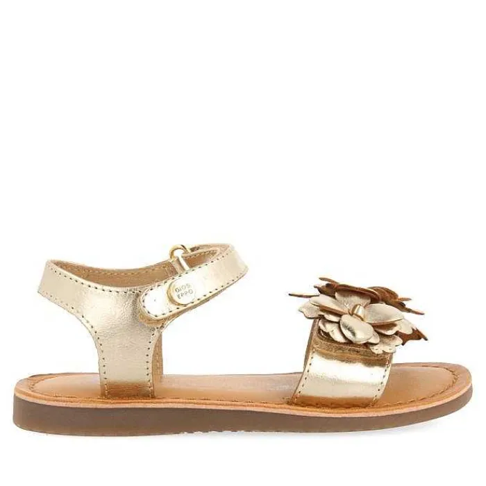 Gioseppo Niñas |Sandalias<Sandalias De Piel Dorada Con Adornos De Flores Para Nina Y Nino Shegan