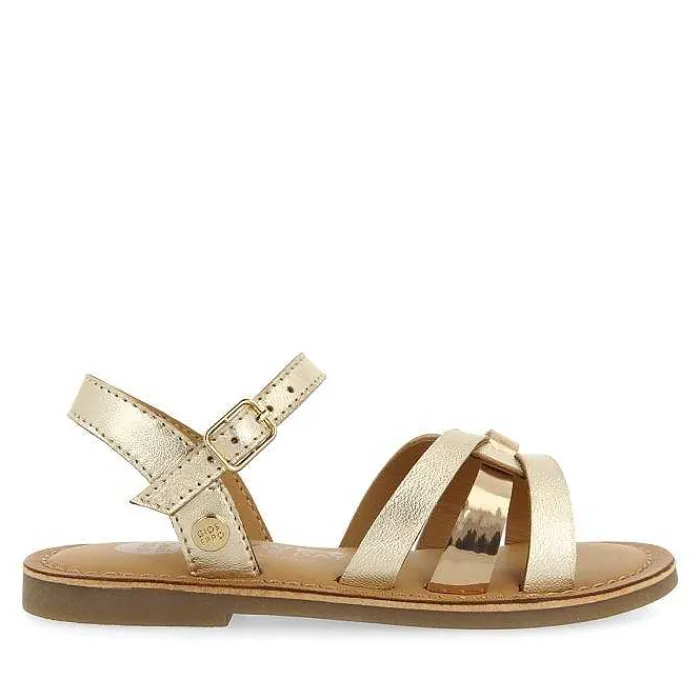 Gioseppo Niñas |Sandalias<Sandalias De Piel Dorada Con Detalles Metalicos Para Nina Y Nino Nicolosi