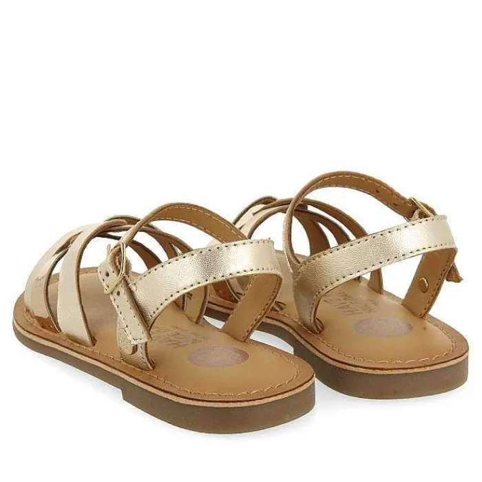 Gioseppo Niñas |Sandalias<Sandalias De Piel Dorada Con Detalles Metalicos Para Nina Y Nino Nicolosi