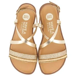 Gioseppo Niñas |Sandalias<Sandalias De Piel Dorada Con Trenzados, Brillos Y Accesos Metalicos Para Nina Y Nino Merrill