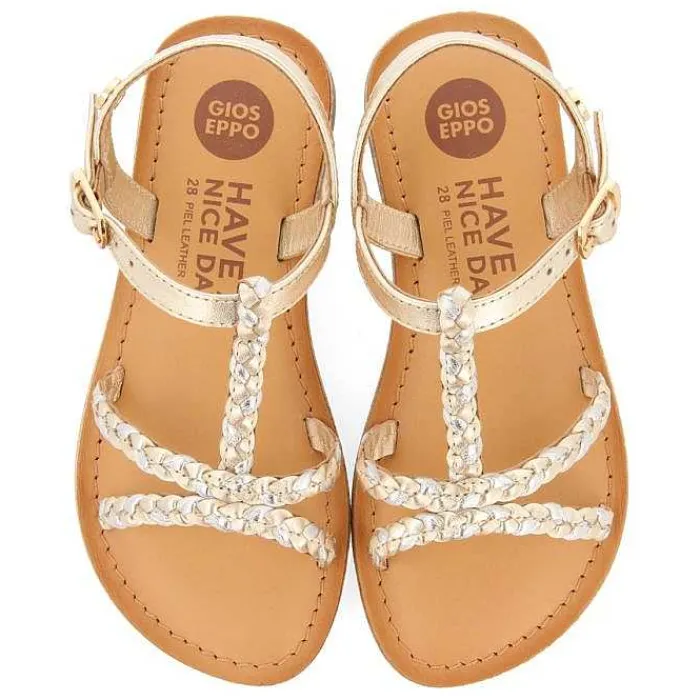 Gioseppo Niñas |Sandalias<Sandalias De Piel Dorada Con Trenzado Para Nina Y Nino Cinisi