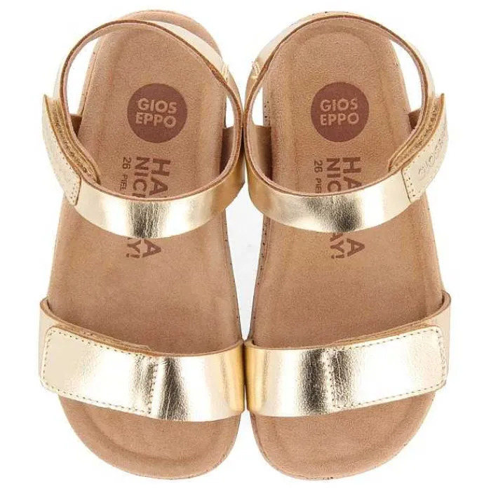 Gioseppo Niñas |Chancletas<Sandalias De Piel Dorada Con Cierres Ajustables Y Suela Tipo Bio Para Nino Y Nina Bude