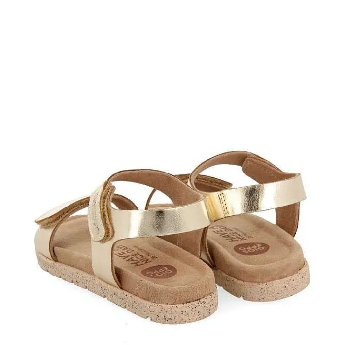 Gioseppo Niñas |Chancletas<Sandalias De Piel Dorada Con Cierres Ajustables Y Suela Tipo Bio Para Nino Y Nina Bude