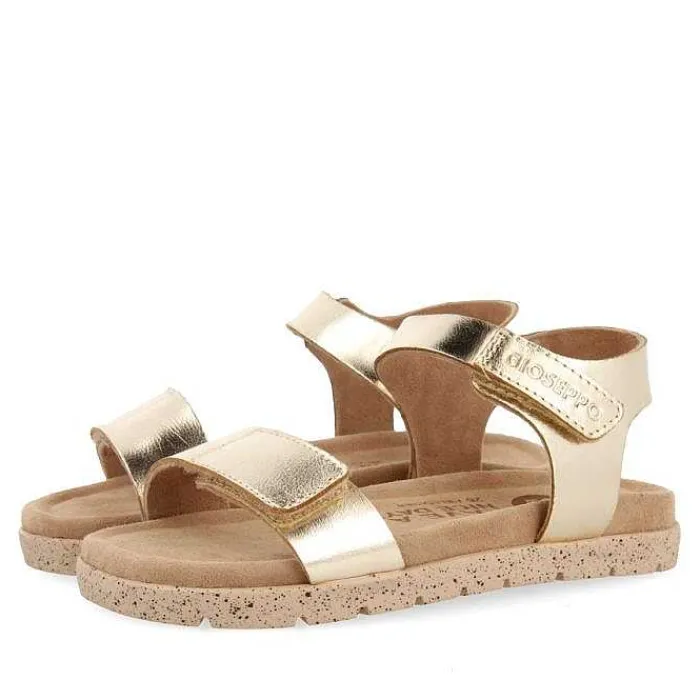 Gioseppo Niñas |Chancletas<Sandalias De Piel Dorada Con Cierres Ajustables Y Suela Tipo Bio Para Nino Y Nina Bude
