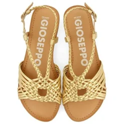 Gioseppo Sandalias Planas<Sandalias De Piel Dorada Con Tirantes Cruzados Para Mujer Aidone