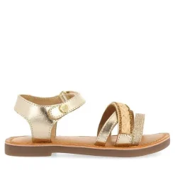 Gioseppo Niñas |Sandalias<Sandalias De Piel Dorada Con Trenzado De Rafia, Brillos Y Accesos Metalicos Para Nina Y Nino Siletz