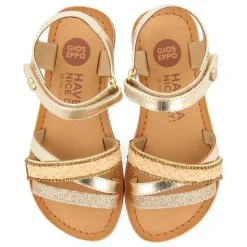 Gioseppo Niñas |Sandalias<Sandalias De Piel Dorada Con Trenzado De Rafia, Brillos Y Accesos Metalicos Para Nina Y Nino Siletz