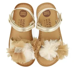 Gioseppo Niñas |Sandalias<Sandalias De Piel Dorada Con Adornos De Tul Multicolor Para Nina Y Nino Bicaj