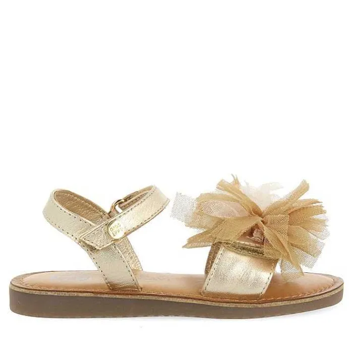 Gioseppo Niñas |Sandalias<Sandalias De Piel Dorada Con Adornos De Tul Multicolor Para Nina Y Nino Bicaj