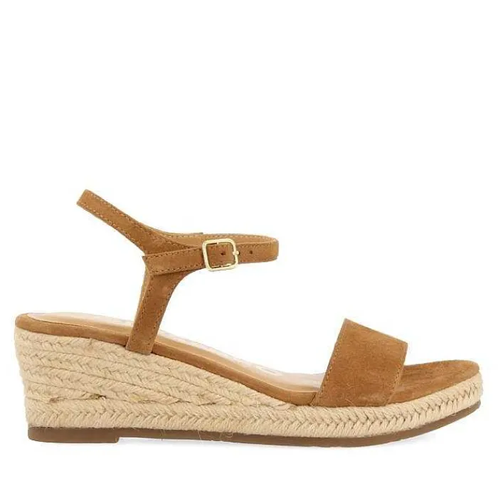 Gioseppo Sandalias Cuña<Sandalias De Piel En Color Cuero Con Cuña De Yute Para Mujer Xarre