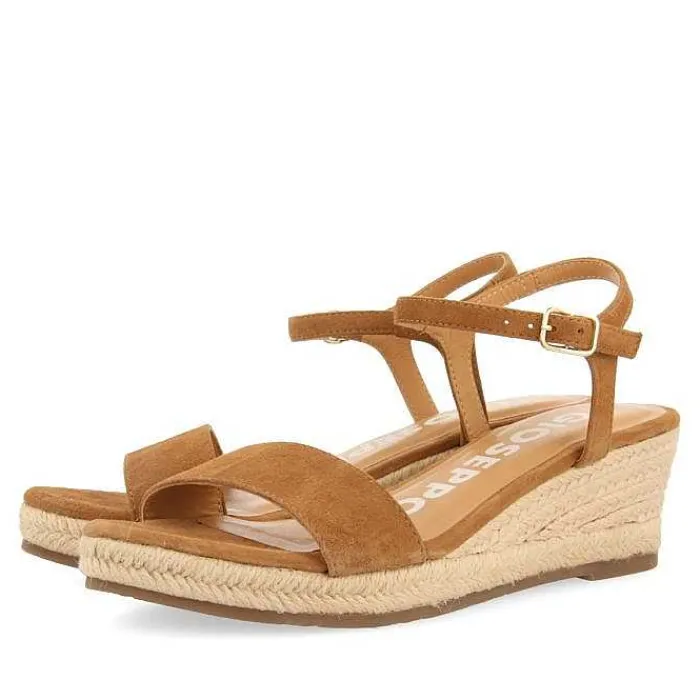 Gioseppo Sandalias Cuña<Sandalias De Piel En Color Cuero Con Cuña De Yute Para Mujer Xarre