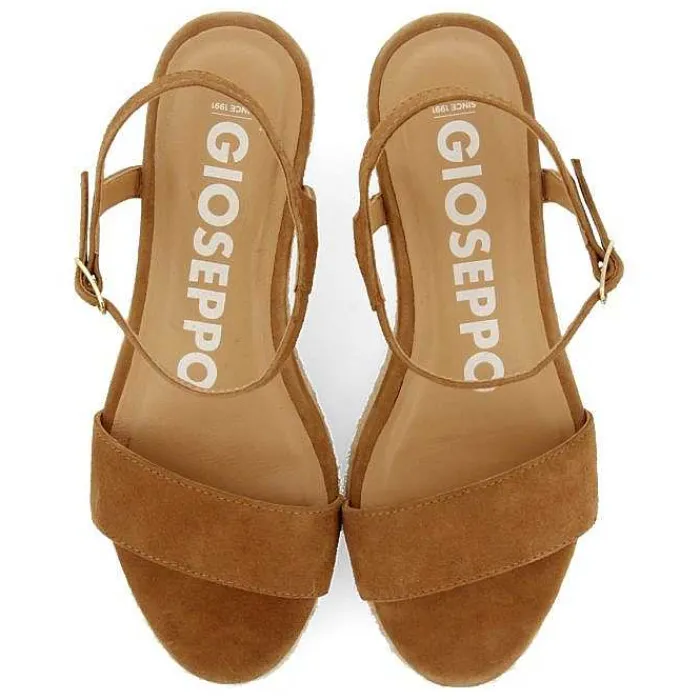 Gioseppo Sandalias Cuña<Sandalias De Piel En Color Cuero Con Cuña De Yute Para Mujer Xarre