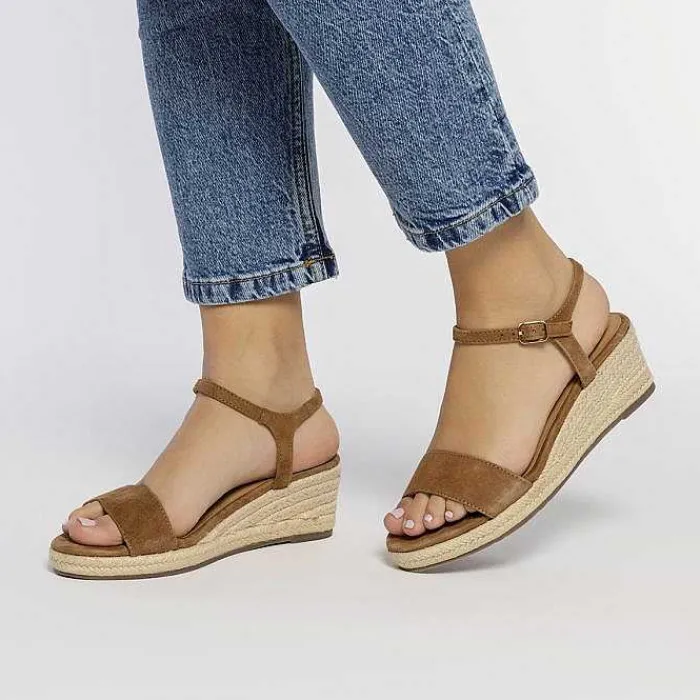 Gioseppo Sandalias Cuña<Sandalias De Piel En Color Cuero Con Cuña De Yute Para Mujer Xarre